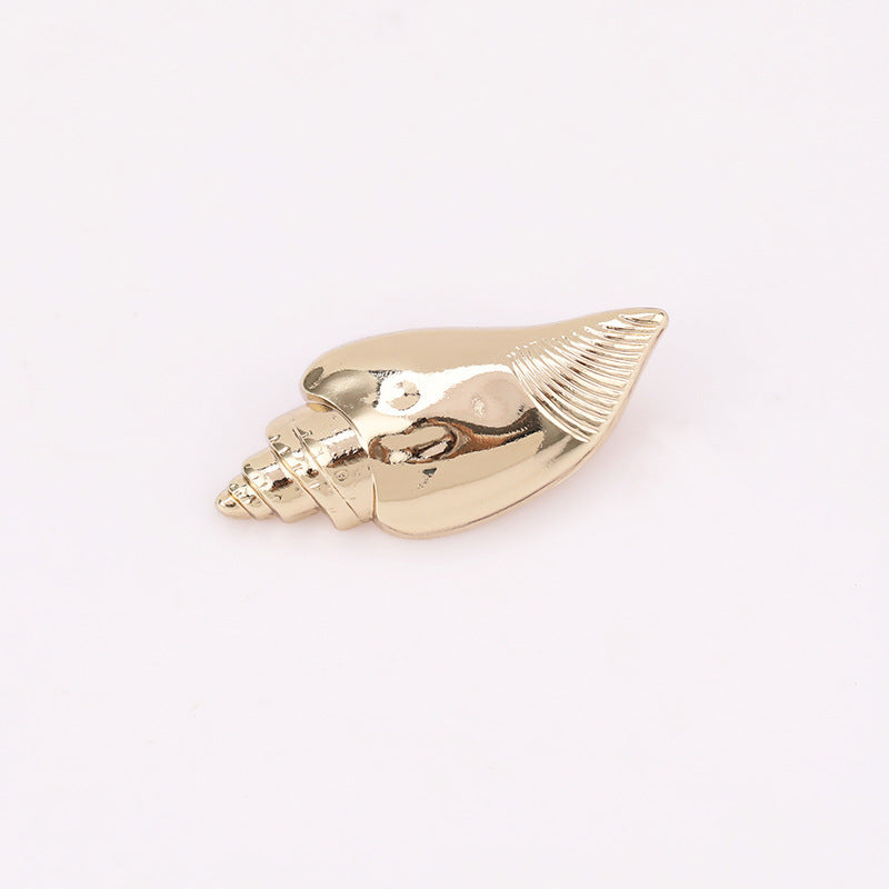 Conch Shell Metal Shank Buttons Set of 20 – Light Gold & Nickel Silver