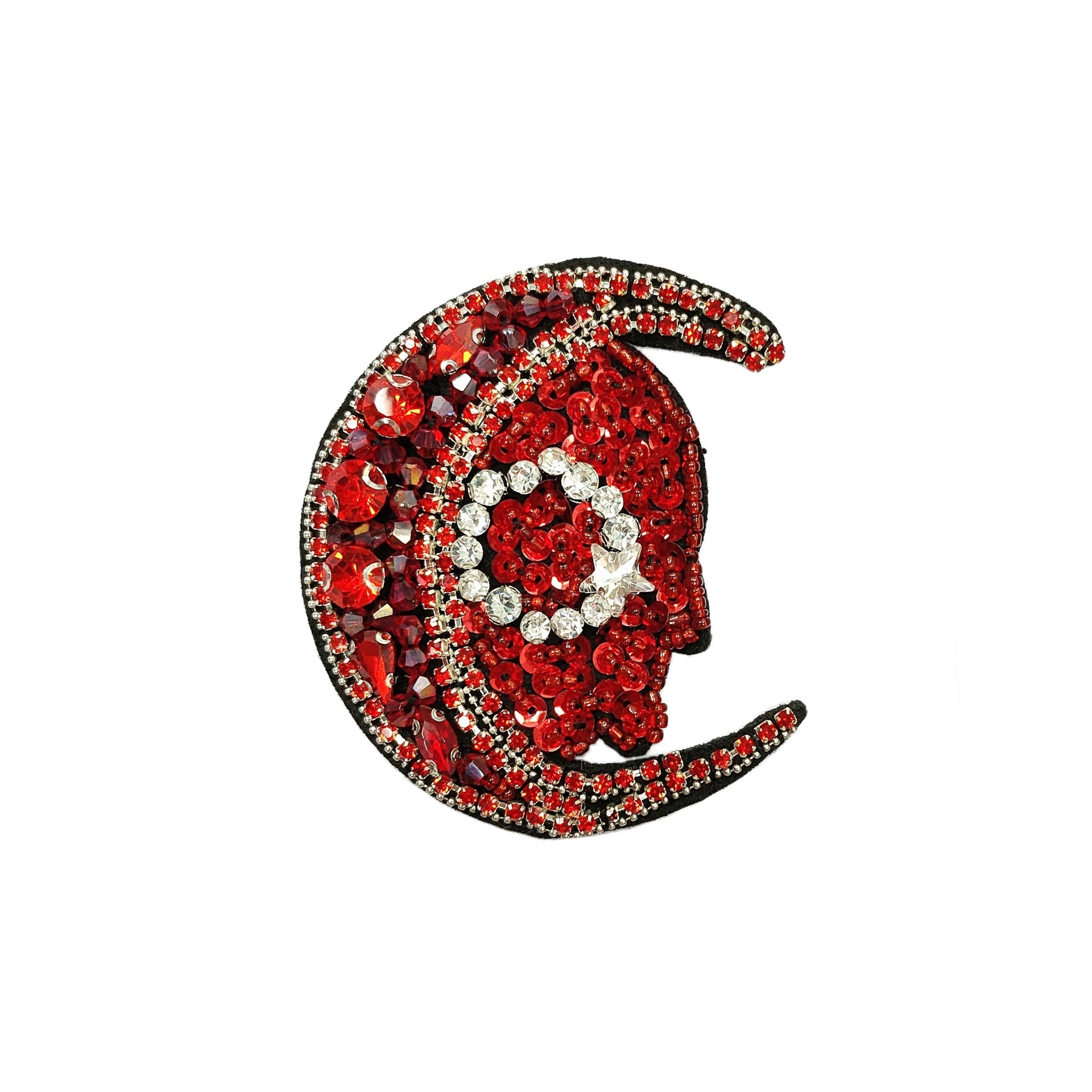 Handcrafted Beaded Moon,Lipstick,Shoe,Perfume Fabric Patches 7 Pack