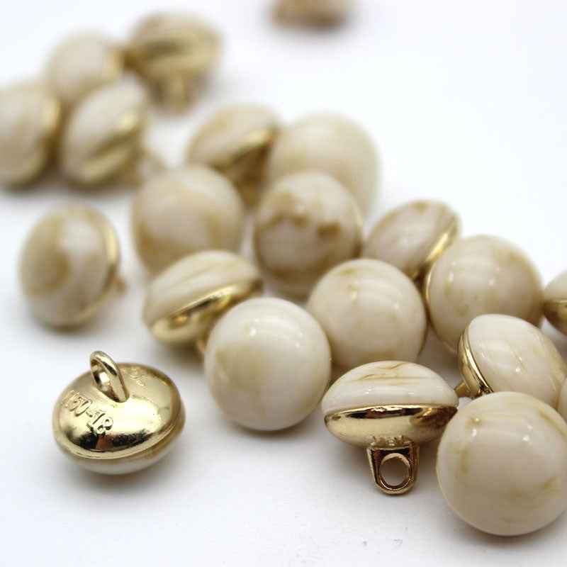 11.5-25mm Cat Eye Pearlized Metal Shank Buttons for Sweaters 50 Pack