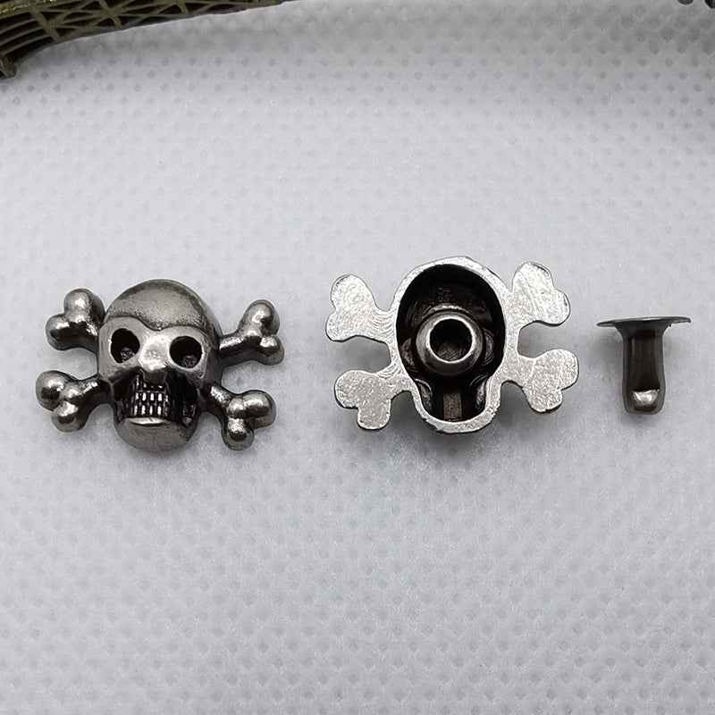 Gothic Punk Zinc Alloy Skull Rivets Vintage Silver 42 Pack(7 Styles)