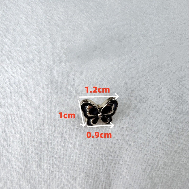 12MM Black/White Butterfly Metal Buttons for Women's Knit Cardigans