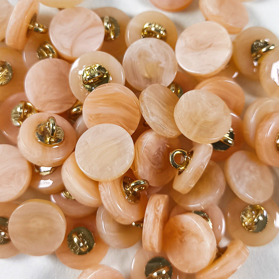 18L Faux Agate Resin Shank Buttons – 11mm Metal Shank,50pcs