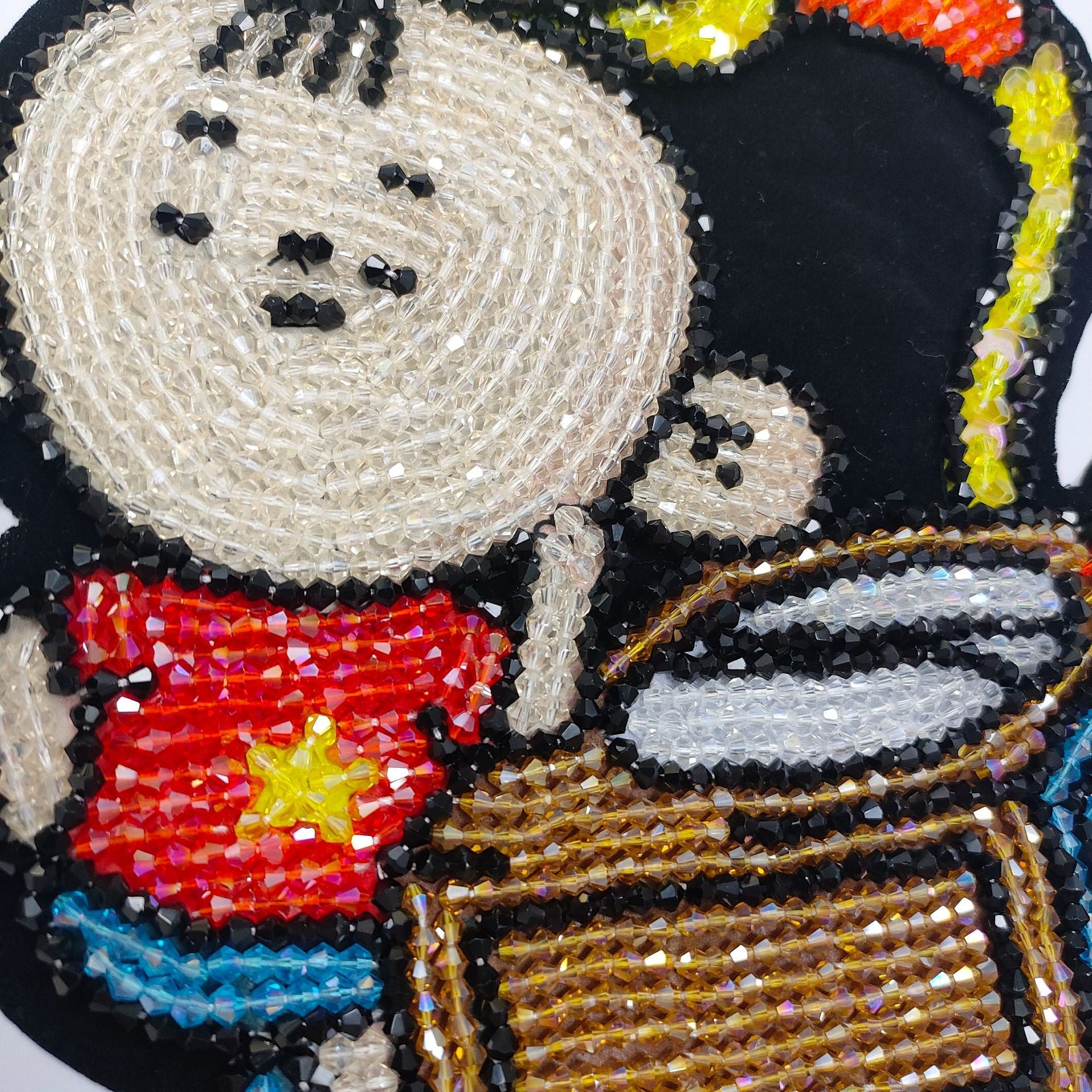 Large Crayon Shinchan Applique - Hand-Beaded Sequins Rhinestone Patch