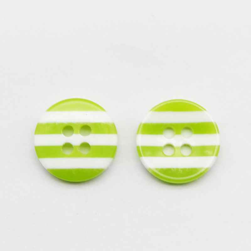 12.5mm Round 4-Hole Striped Resin Buttons for Children Clothing 100pcs