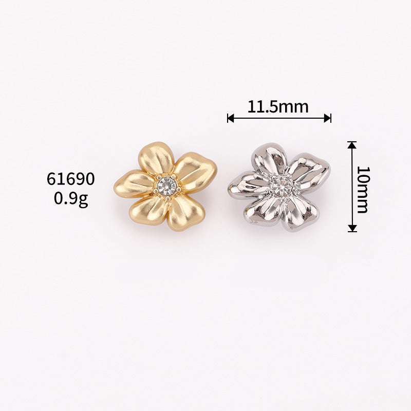 Crystal Flower Metal Shank Buttons 11.5mm Set of 20 – Sand Gold & Nickel