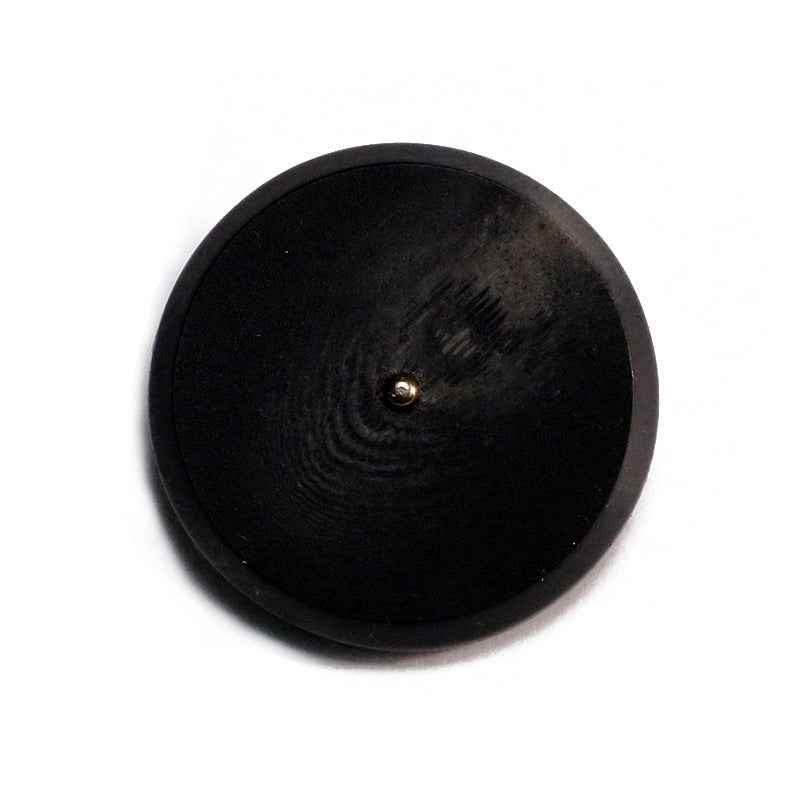 Round Flat Khaki/Black Resin Buttons with Alloy Shank - 50pcs