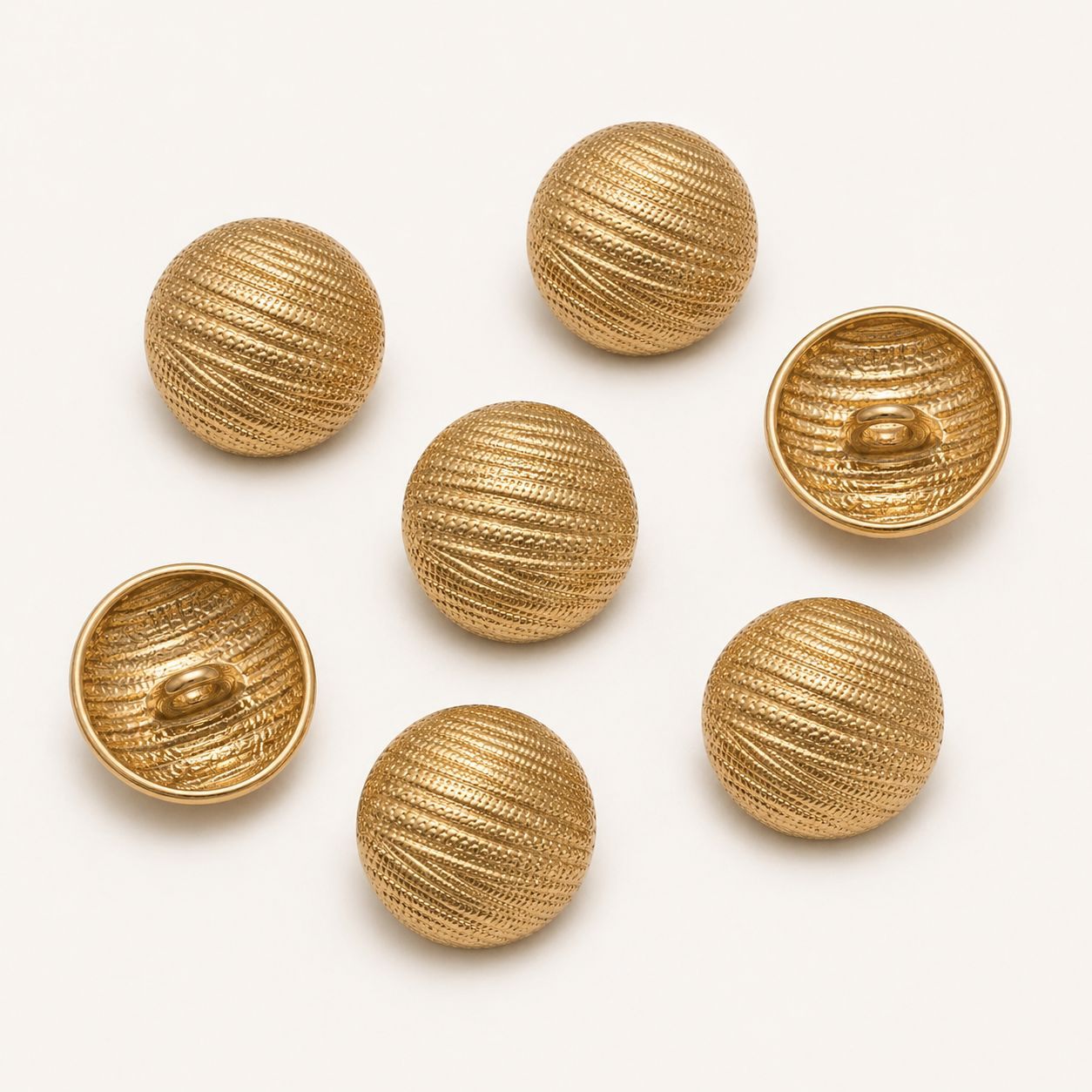 Gold Mesh Round Metal Shank Buttons 50PCS For Knits,Coats & Sweaters