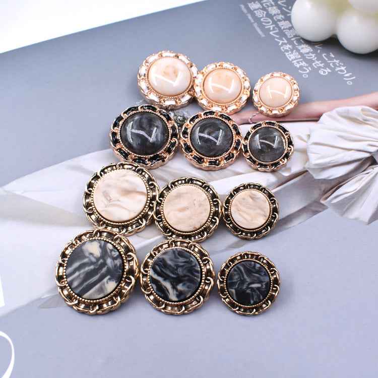 18/23/25mm Audrey Vintage Flat/Dome Resin Shank Button Set 60 Pack