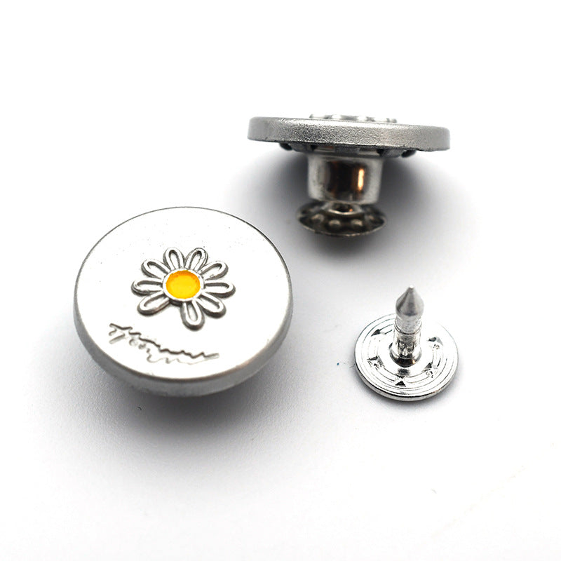 Hollow Round Metal Shank Stud Buttons for Denim Clothing 21 Pack