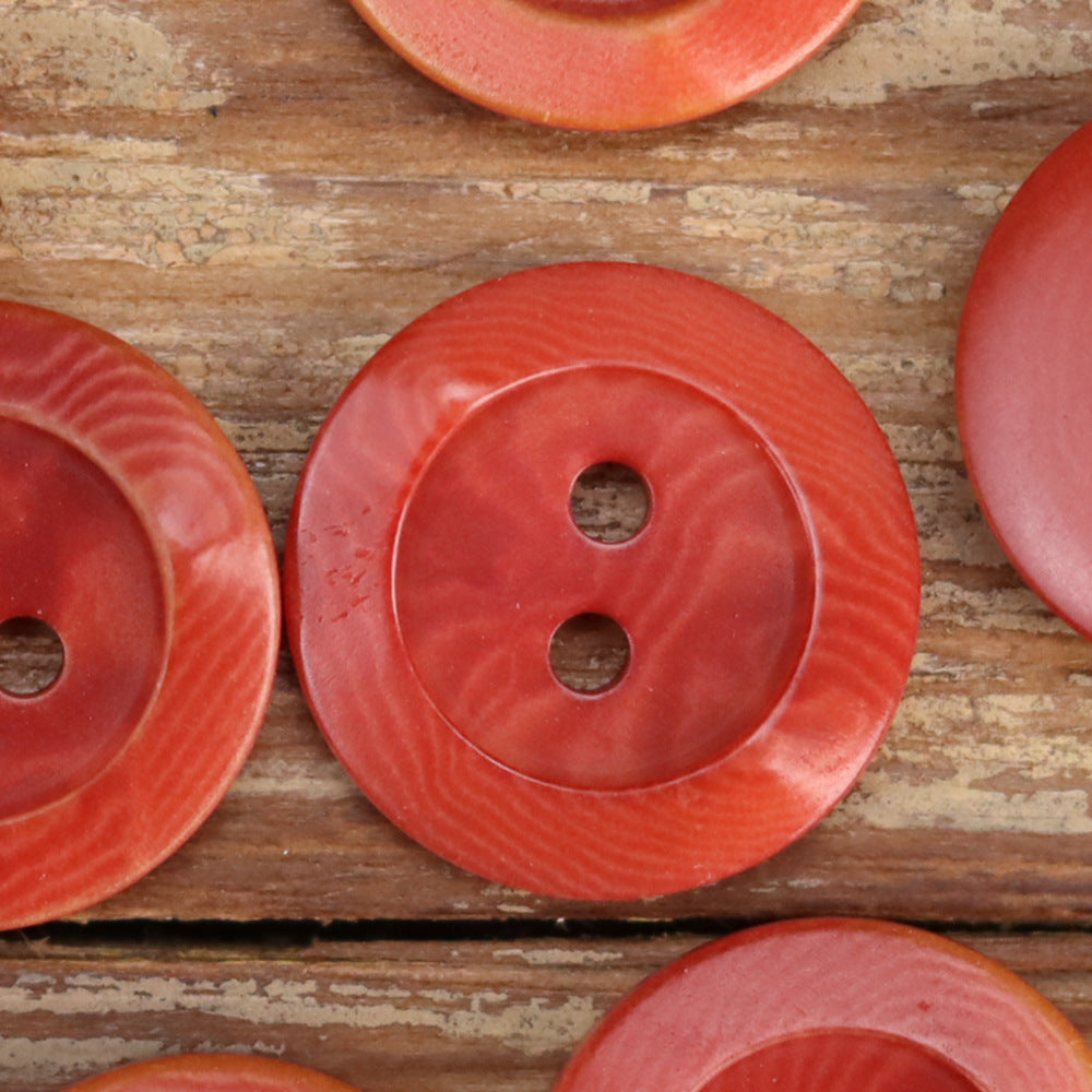 Palm Nut Round 2-Hole Buttons with Scorched Rim Edge – Set of 20