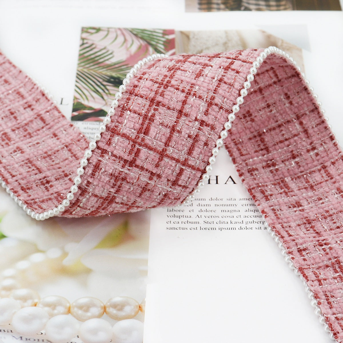 38 mm Ruudullinen Flanelliraita Helmireunalla 5 Yards