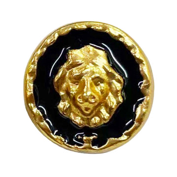 Botones de metal con cabeza de león en aceite negro dorado antiguo de 18/25MM, 20 piezas