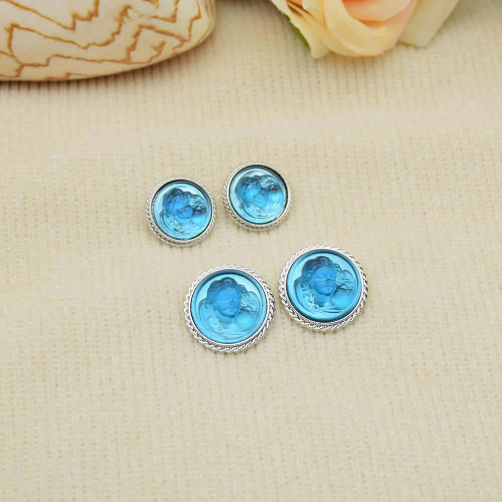 Classic Lady Portrait Resin Metal Buttons – 20-Piece (18mm/22mm)