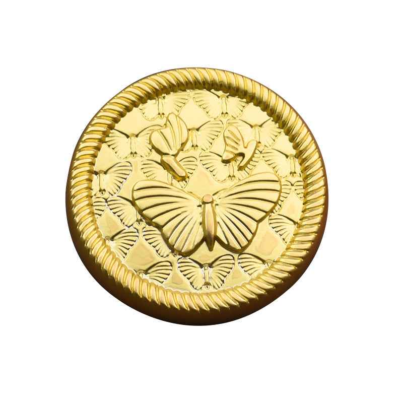 Round Vintage 3D Butterfly Embossed Metal Buttons 20pcs