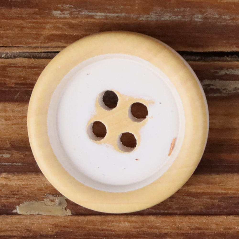 Dopamine Color Series Round 4-Hole Wood Buttons – Set of 30