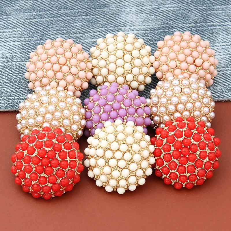 22mm Round Metal Pearl Shank Buttons for Women's Coats Knitwear 6pcs