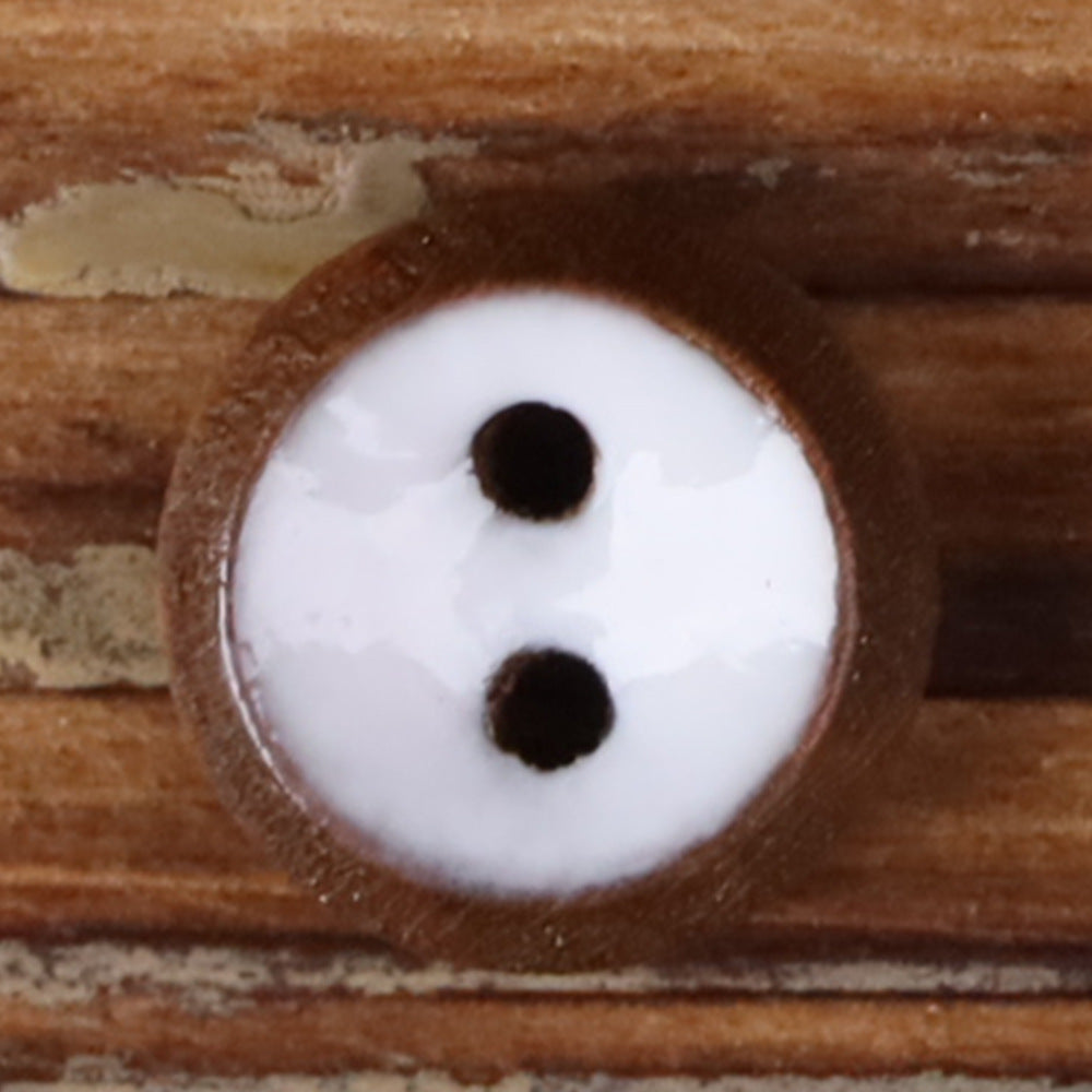 10mm Natural Wood Oil-Drop Round 2-Hole Shirt Buttons – Set of 50 | 5 Colors × 10pcs