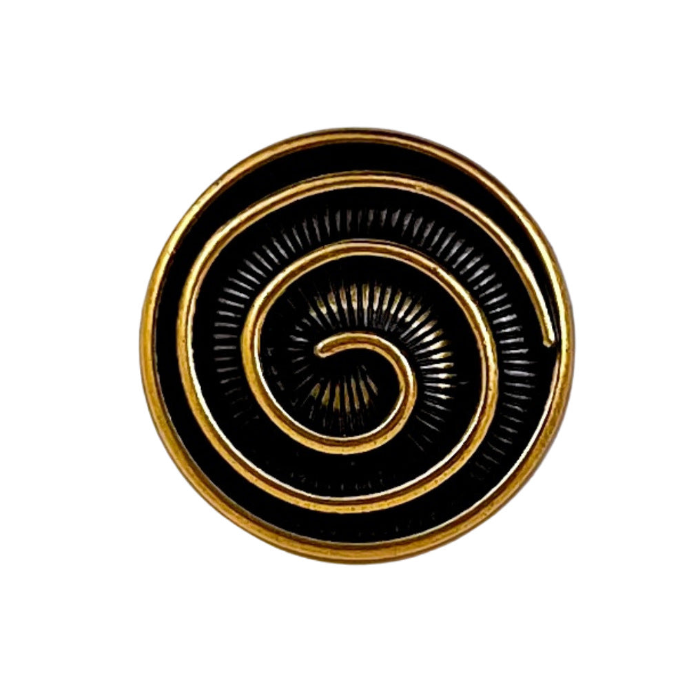Botones de metal en espiral de oro antiguo y plata de 23 mm, 12 piezas