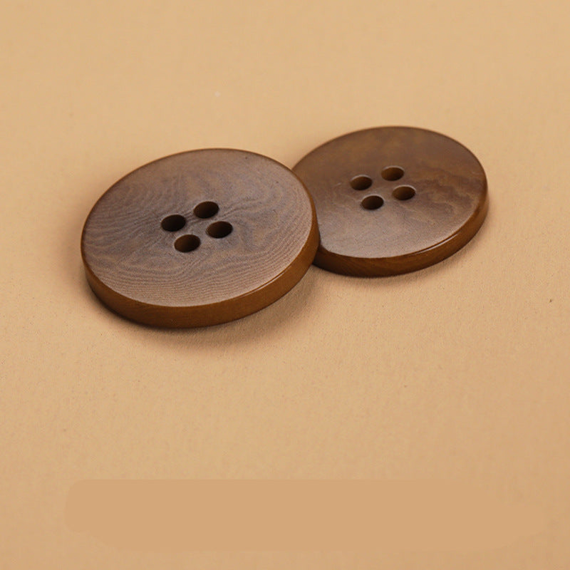 Natural Fruit Shell Flat 4-Hole Buttons Set of 20 – Black Beige Coffee