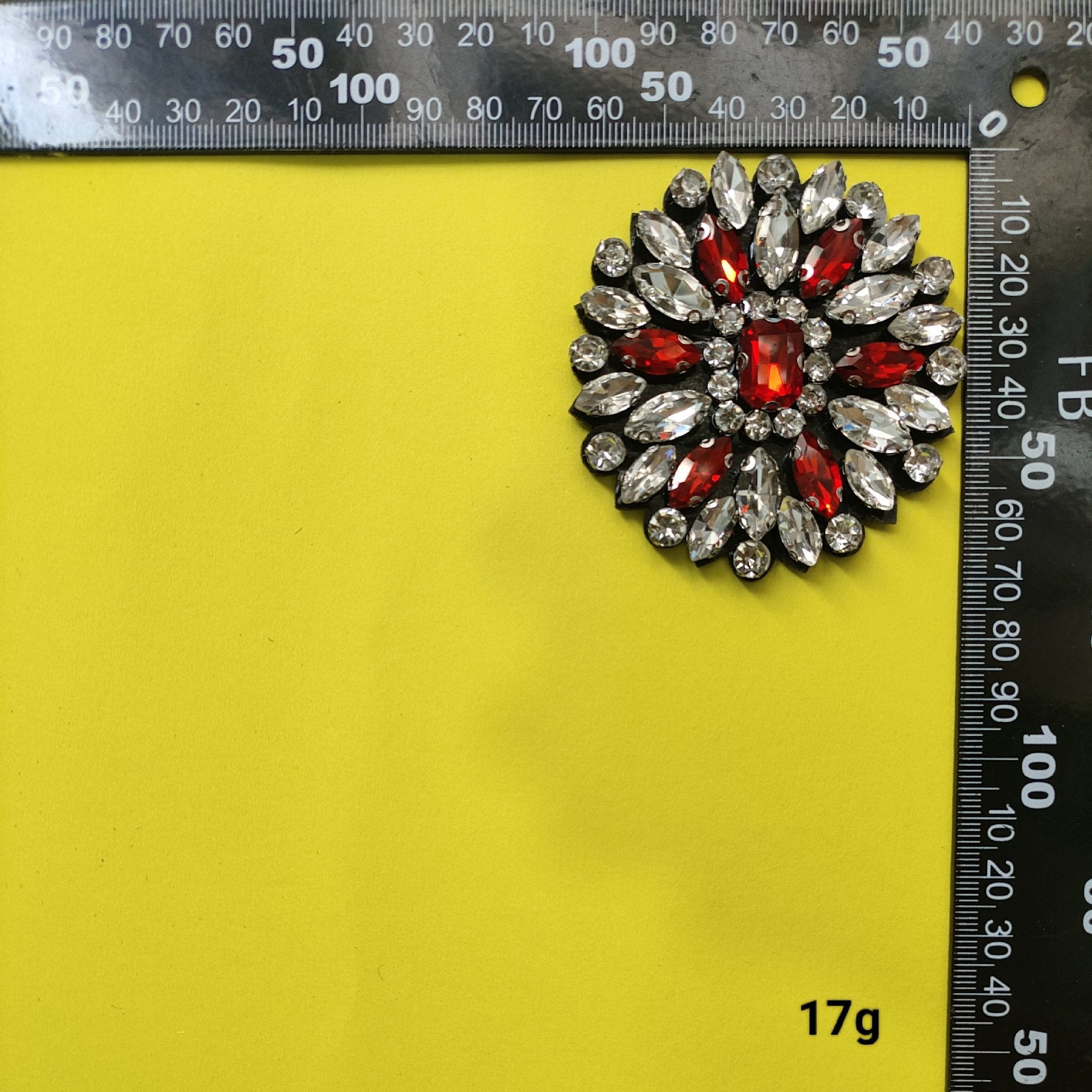 Silver Beaded Flower and Dog Fabric Patches 7 Pack