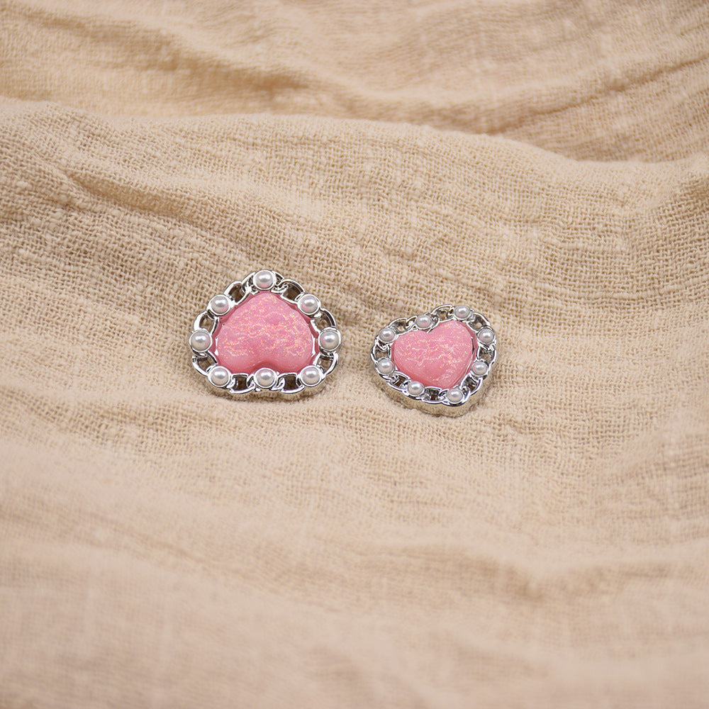 20mm/23mm Vintage Heart-Shaped Resin Metal Buttons 10pcs