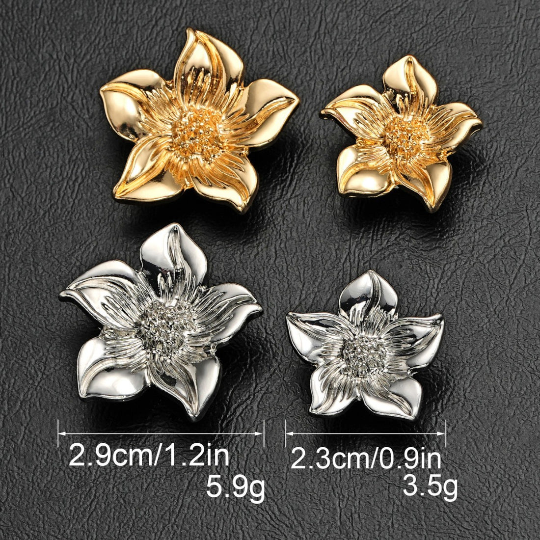 Large Floral Alloy Shank Buttons 20-Piece for Sweaters Coats Dresses