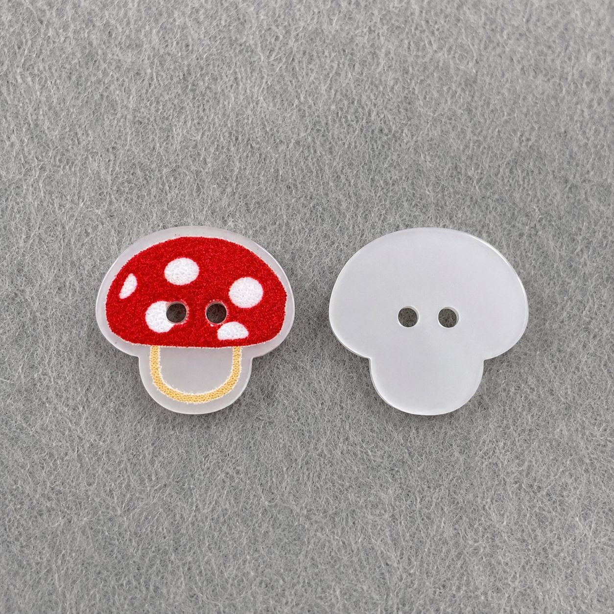 15mm Cute Red Mushroom Resin Buttons for Children's Clothing 50pcs