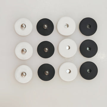 13-28mm Weiße Schwarze Stoffbedeckte Unsichtbare Metall Druckknöpfe 20 Stück