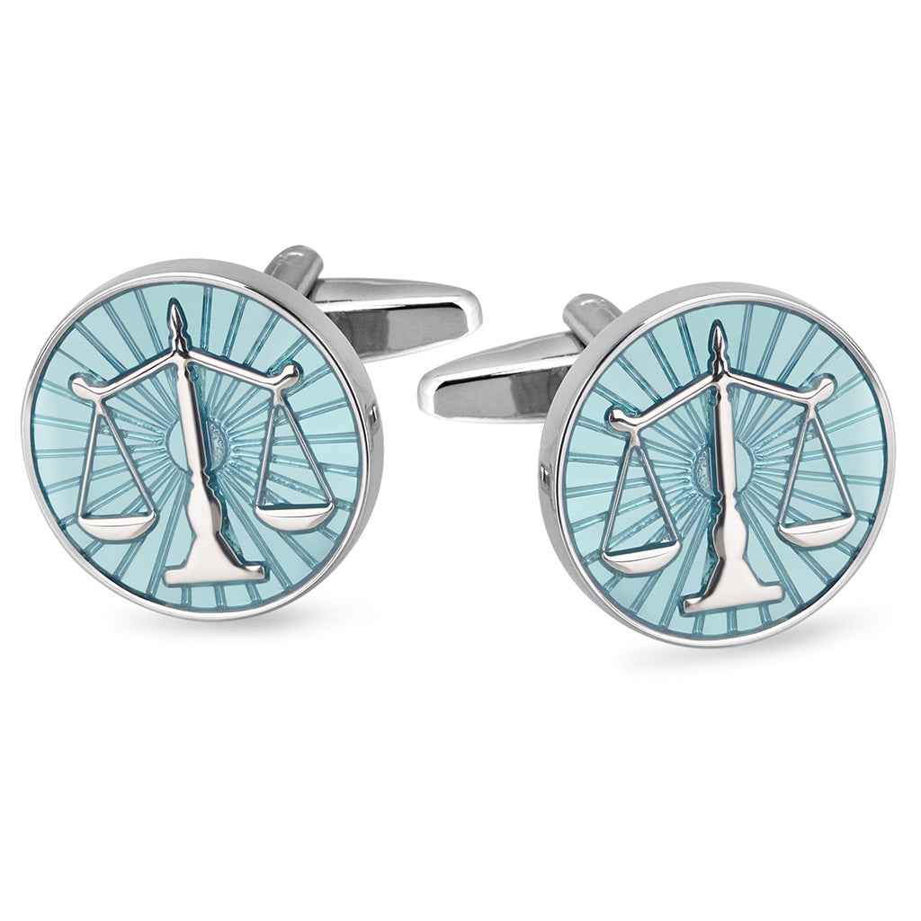 Blue Balance Scale Cufflinks