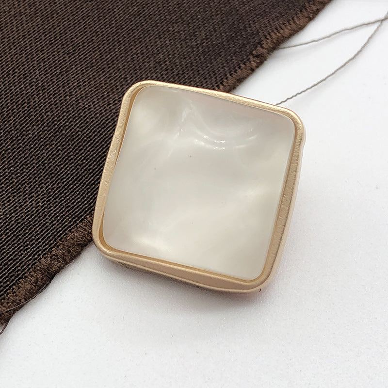 23mm Stone Square Women’s Wool Coat Metal Shank Button 12pcs