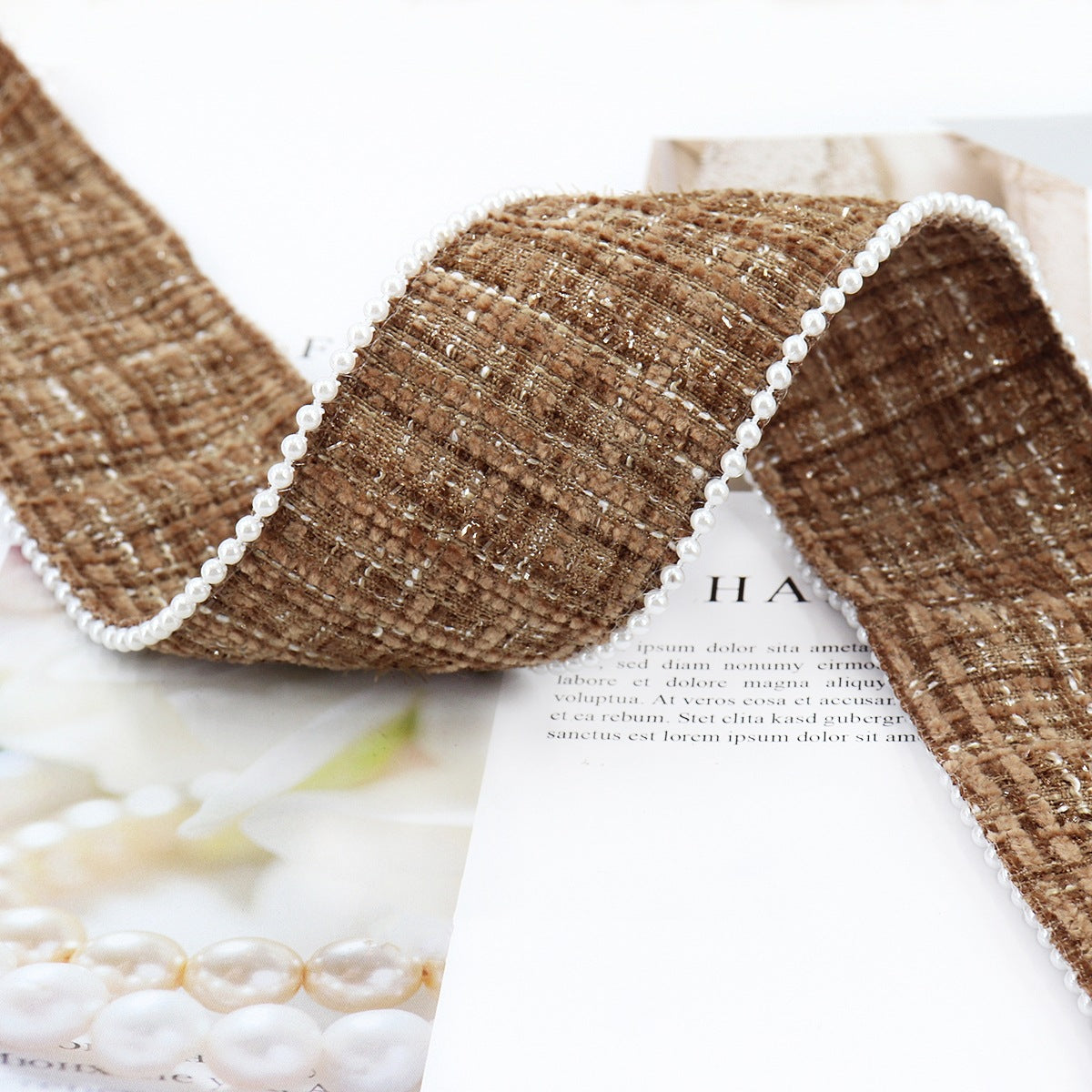 38 mm Ruudullinen Flanelliraita Helmireunalla 5 Yards