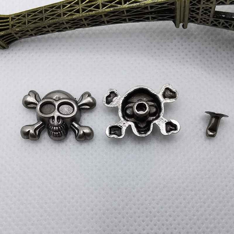 Gothic Punk Zinc Alloy Skull Rivets Vintage Silver 42 Pack(7 Styles)