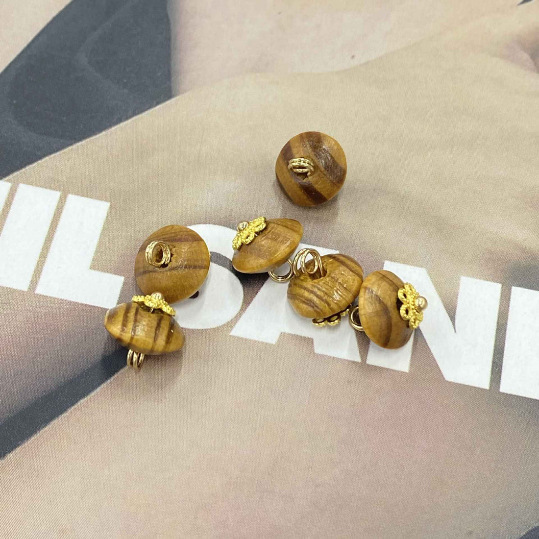 10mm Chinese Ethnic Hanfu Qipao Flat Round Wooden Buttons 20pcs