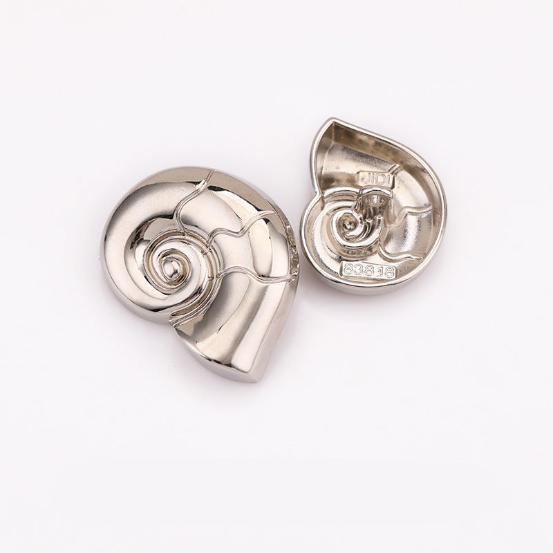 Snail Shape Metal Shank Buttons Set of 20 – Light Gold & Nickel Silver