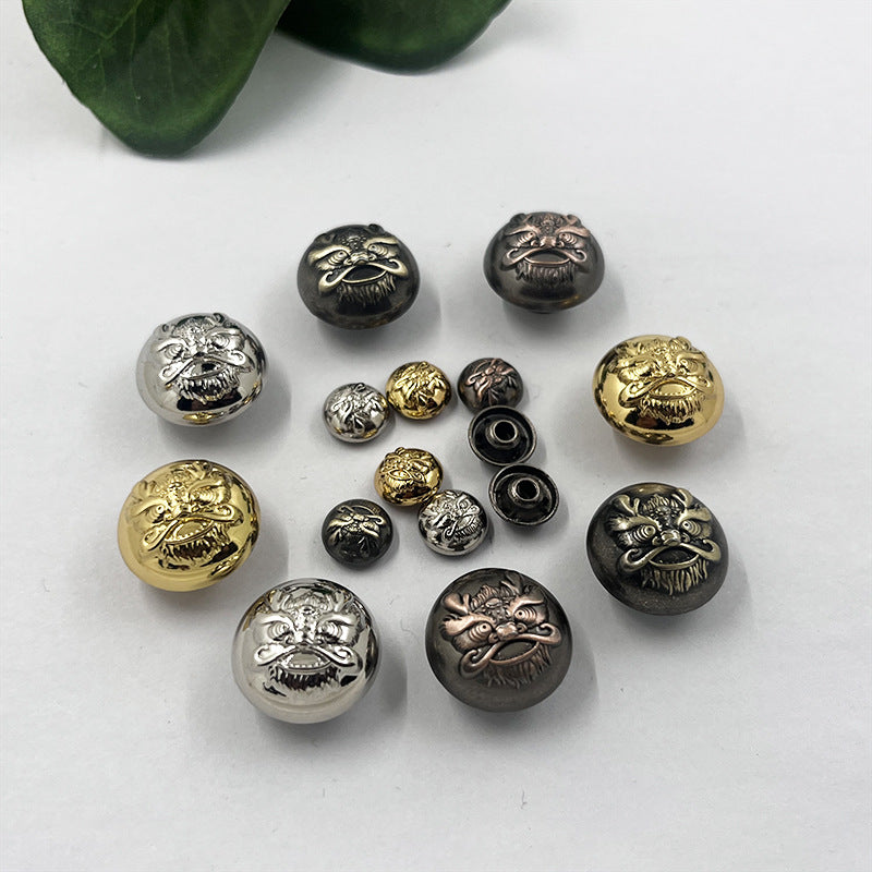 Botones de Estudio de Denim de Metal de Dragón de Bronce Vintage de 9/17 mm, Paquete de 96
