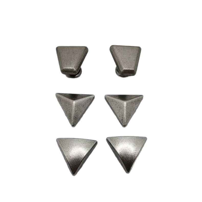 11mm Vintage Silver Triangle Rivets – Antique Zinc Alloy Studs 30 Pack