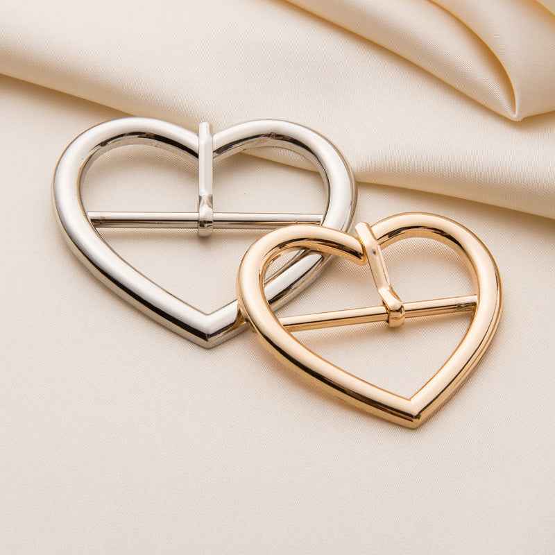 30/35/40mm Gold Silver Heart-Shaped Metal Roller Buckles 20pcs