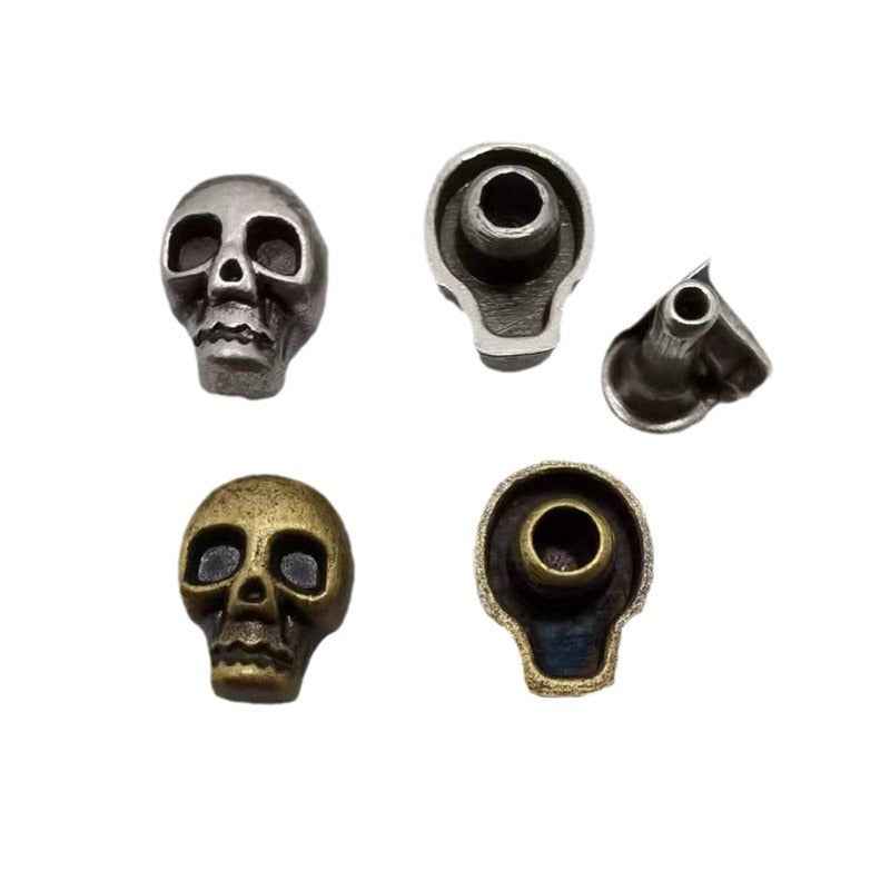 11x9MM Skull Head Punk Rivets – Gothic Metal Studs 30 Pack