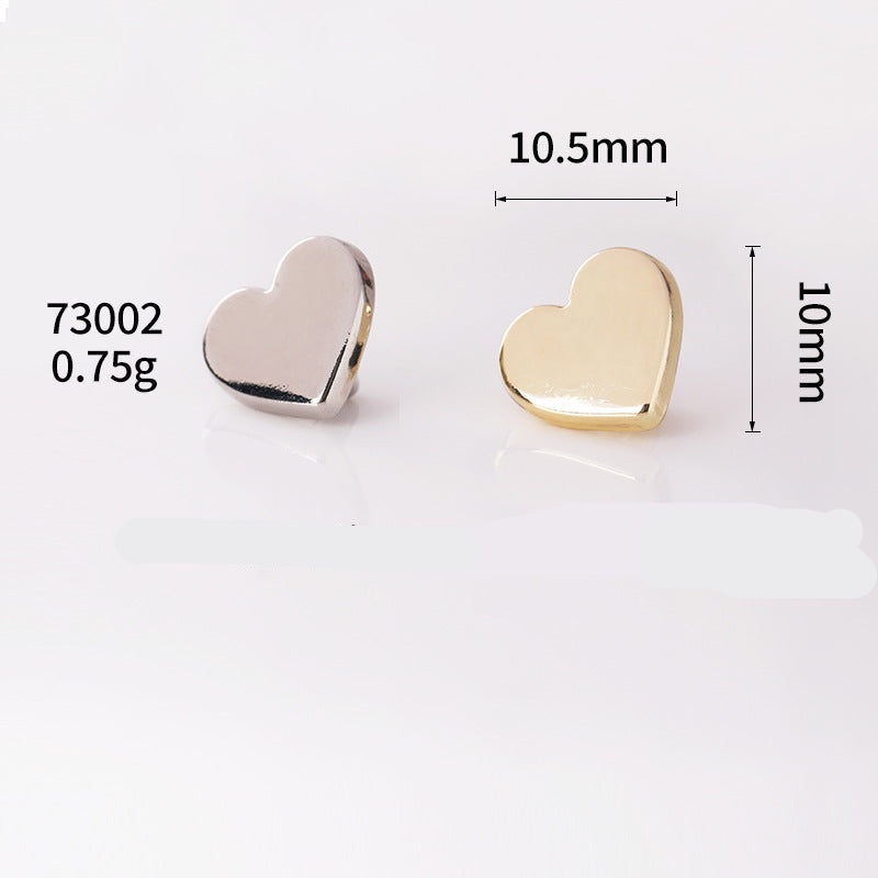Heart Shape Metal Shank Buttons 10.5mm Set of 40 – Light Gold & Nickel