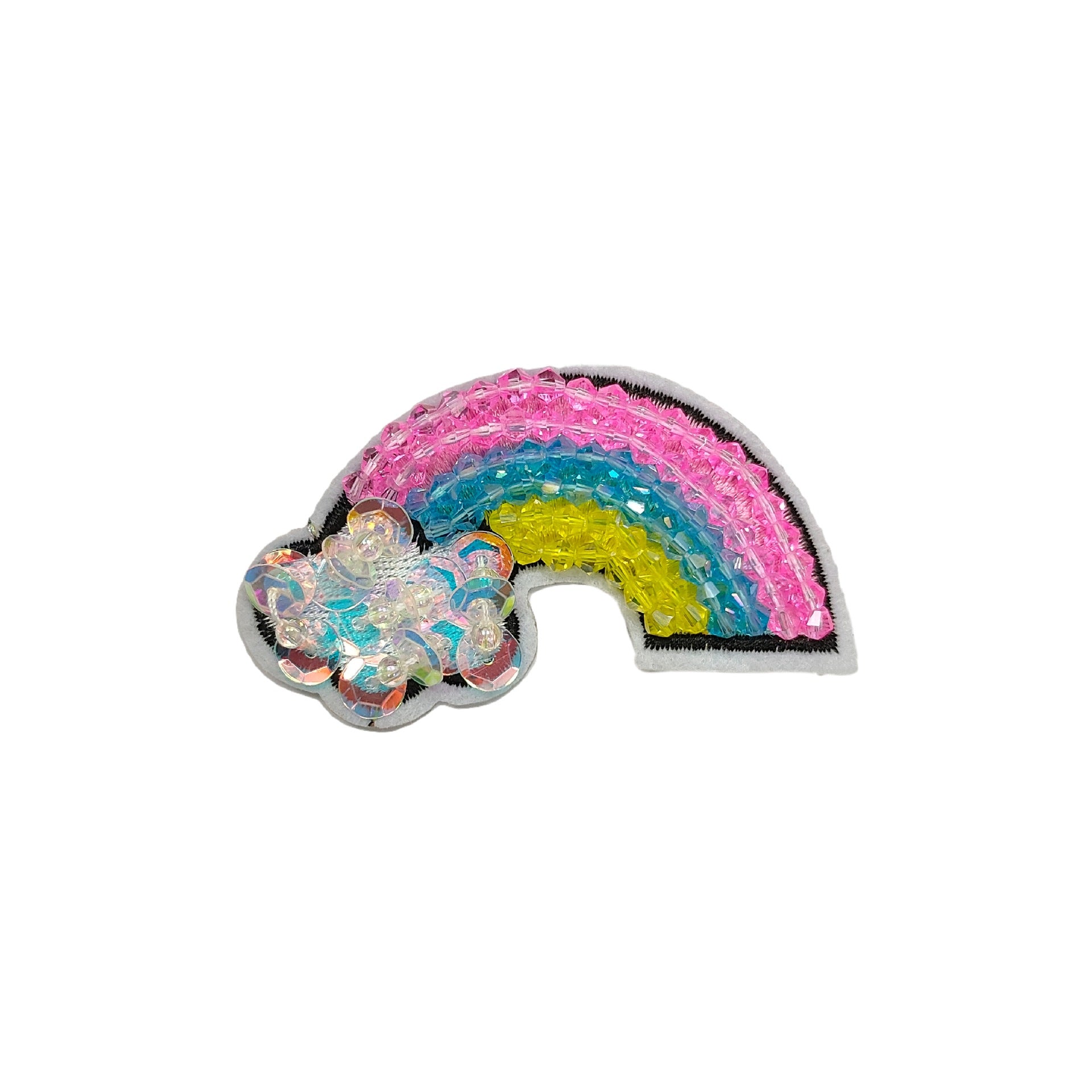 Tecknad Regnbåge Solros Applikation Kristall Rhinestone Patch 4 Pack