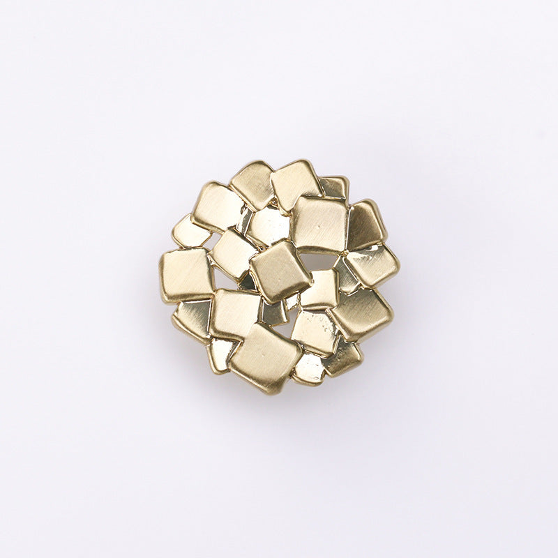 Square Small Block Metal Shank Buttons Set of 20 – Light Gold & Nickel