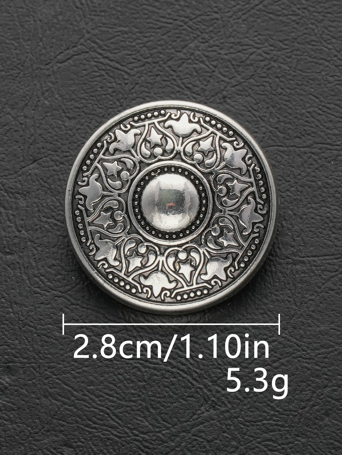 Vintage British Style Round Metal Shank Buttons 30-Piece