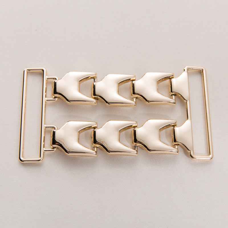 100x50mm Gold & Silver Double Row Metal Chain Buckle 20 Pack