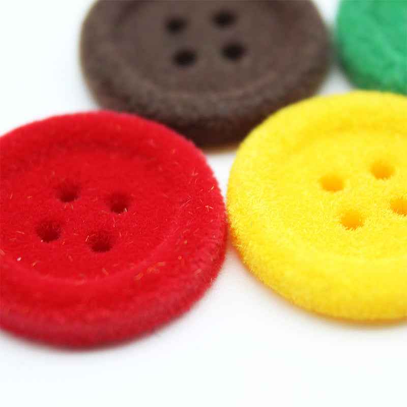 18mm Round 4-Hole Velvet Resin Buttons for Women's Wool Coats 20pcs