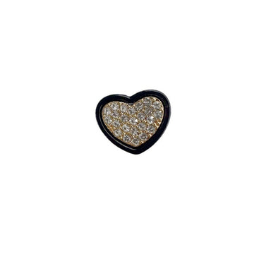 13MM Heart-Shaped Rhinestone Metal Black Trim Buttons 20pcs