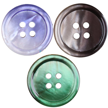 Natural Shell Gradient Round 4-Hole Buttons – 5pcs