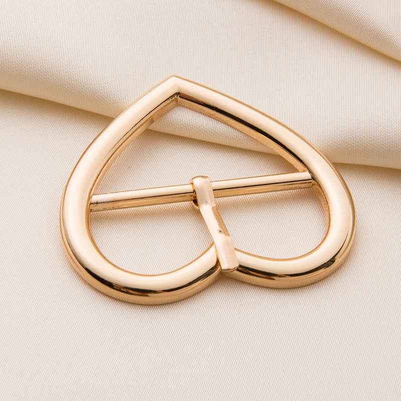 30/35/40mm Gold Silver Heart-Shaped Metal Roller Buckles 20pcs