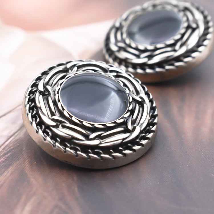 18/20/23/25mm Black Distressed Metal Shank Buttons 40 Pack
