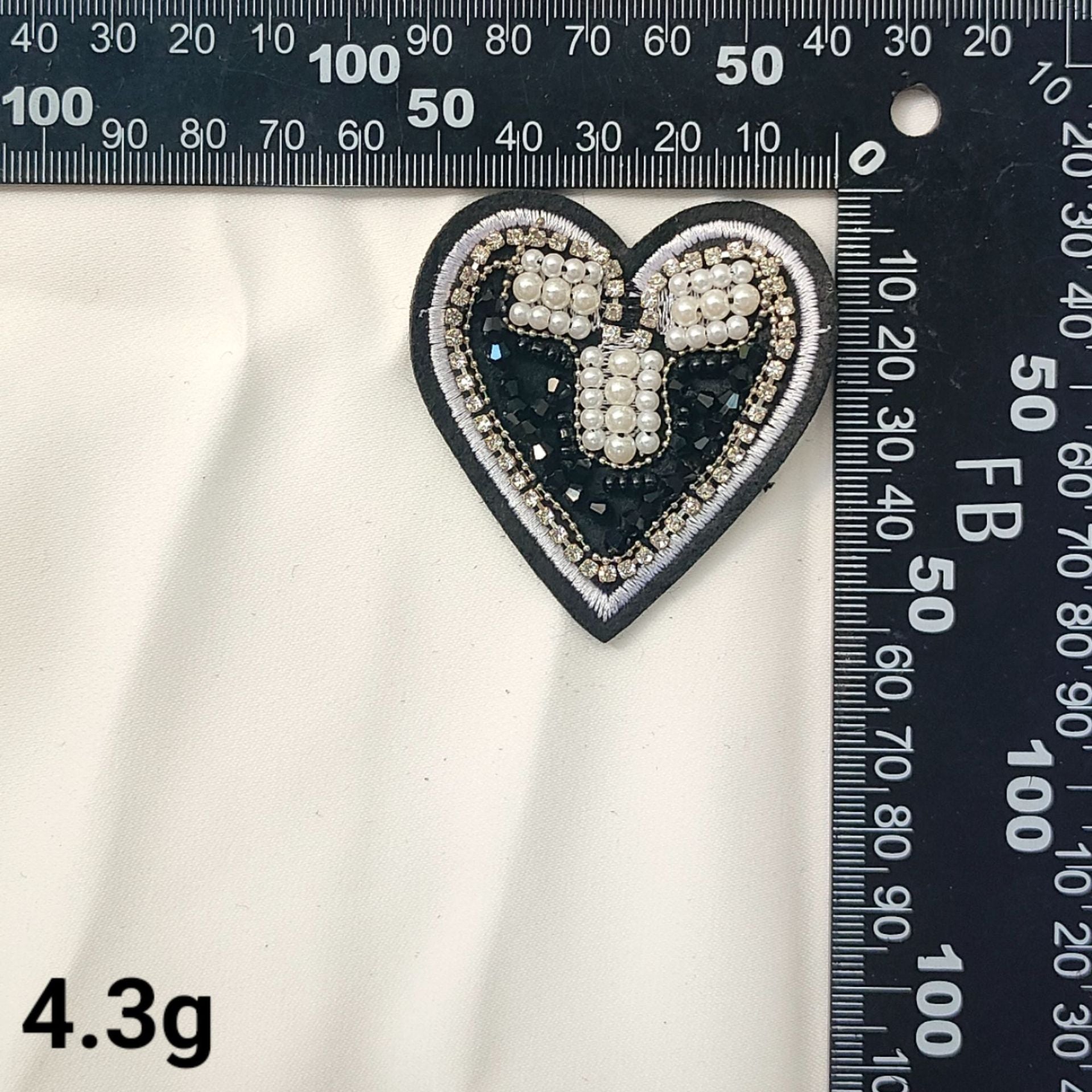 Sunflower and Heart Embroidered Patches with Crystal Accents 10 Pack