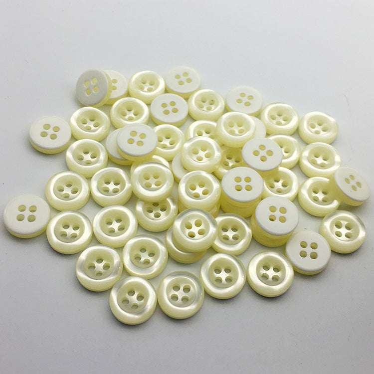 Botones redondos de 4 agujeros de 11.5 mm color beige para niños y bebés, 100 piezas